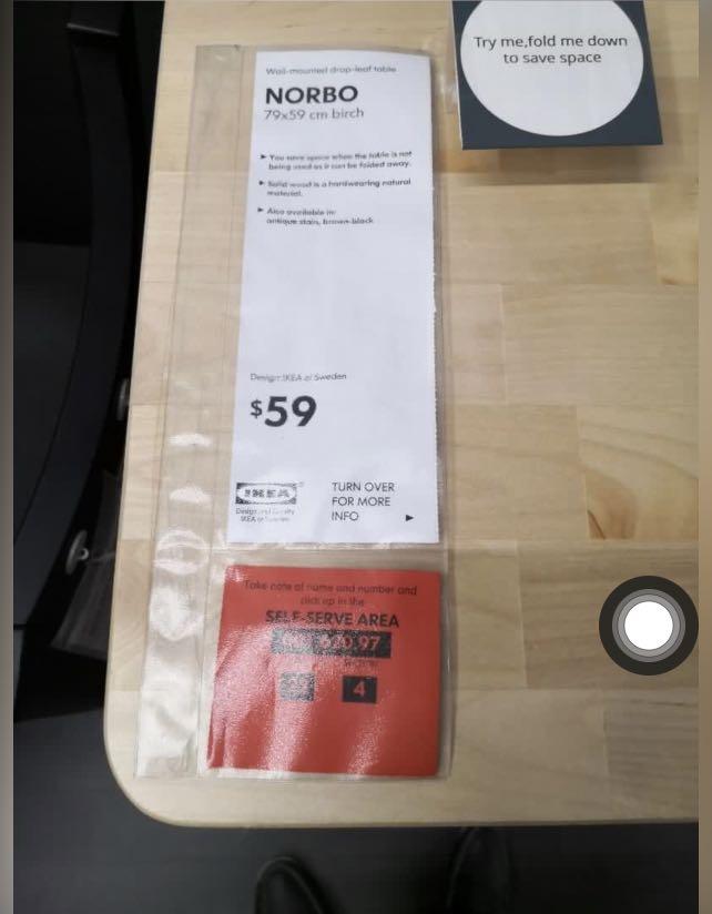 IKEA NORBO WallMounted Foldable Study Table, Furniture & Home Living