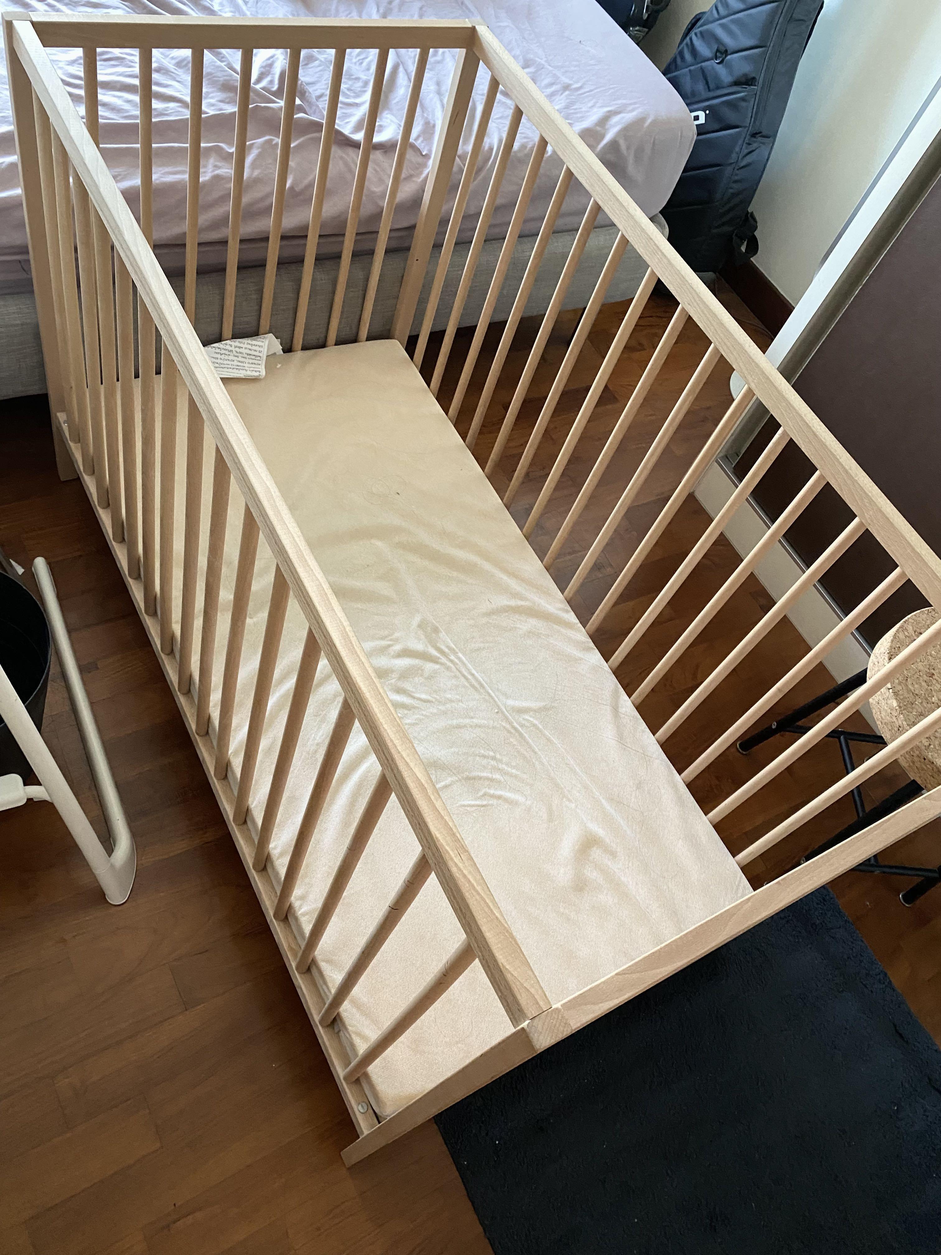 IKEA SNIGLAR baby cot & PLUTTIG mattress, Babies & Kids, Baby Nursery