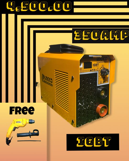 INGCO INVERTER WELDING MACHINE 350Amp. with Free Impact Drill