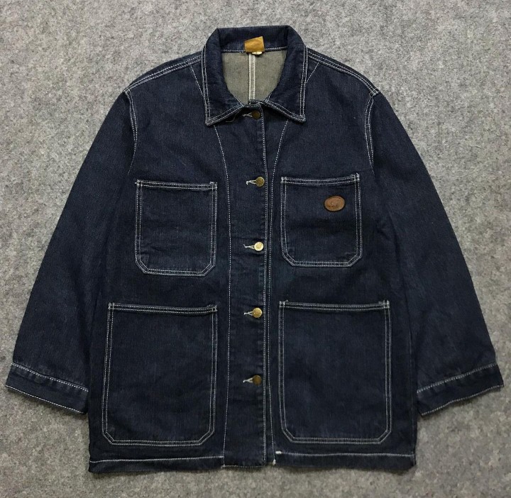 JAPAN CHORE JACKET RAW DENIM, Fesyen 