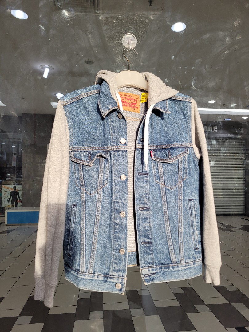 Levis denim jacket with hoodie sales