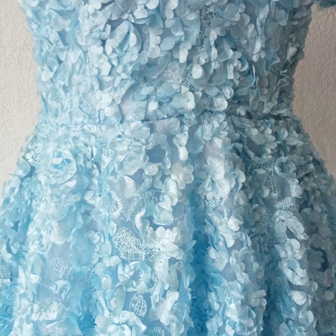 Light blue dress 3D floral dress sky blue dress baby blue dress wedding