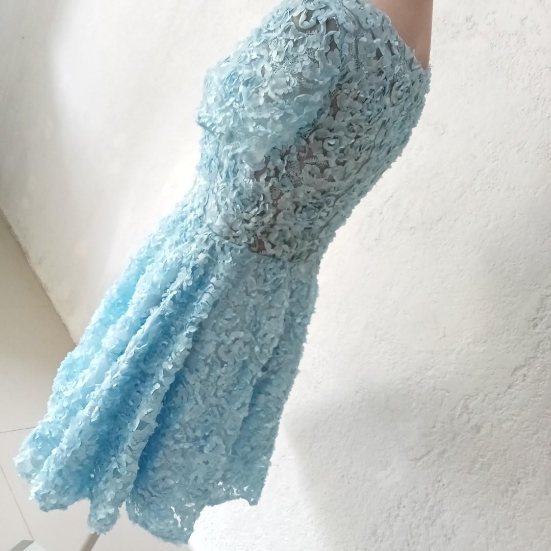 Light blue dress 3D floral dress sky blue dress baby blue dress wedding