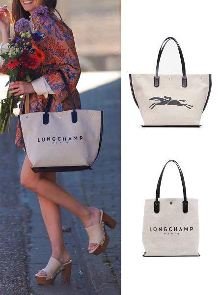 Longchamp Small Roseau Canvas Bucket Bag 