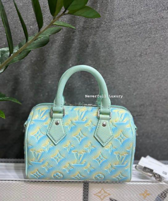 Louis Vuitton Speedy 30 Giant Monogram Flower Green Beige Bag