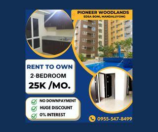 Mandaluyong condo,Rent to own 2bedroom ,Pioneer Woodlands nr. Makati,Ortigas,Bgc,Mrt