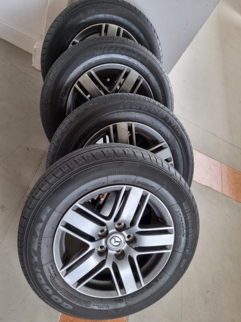 Mazda rims & tyres 215/65R16, Car Accessories, Tyres & Rims on Carousell