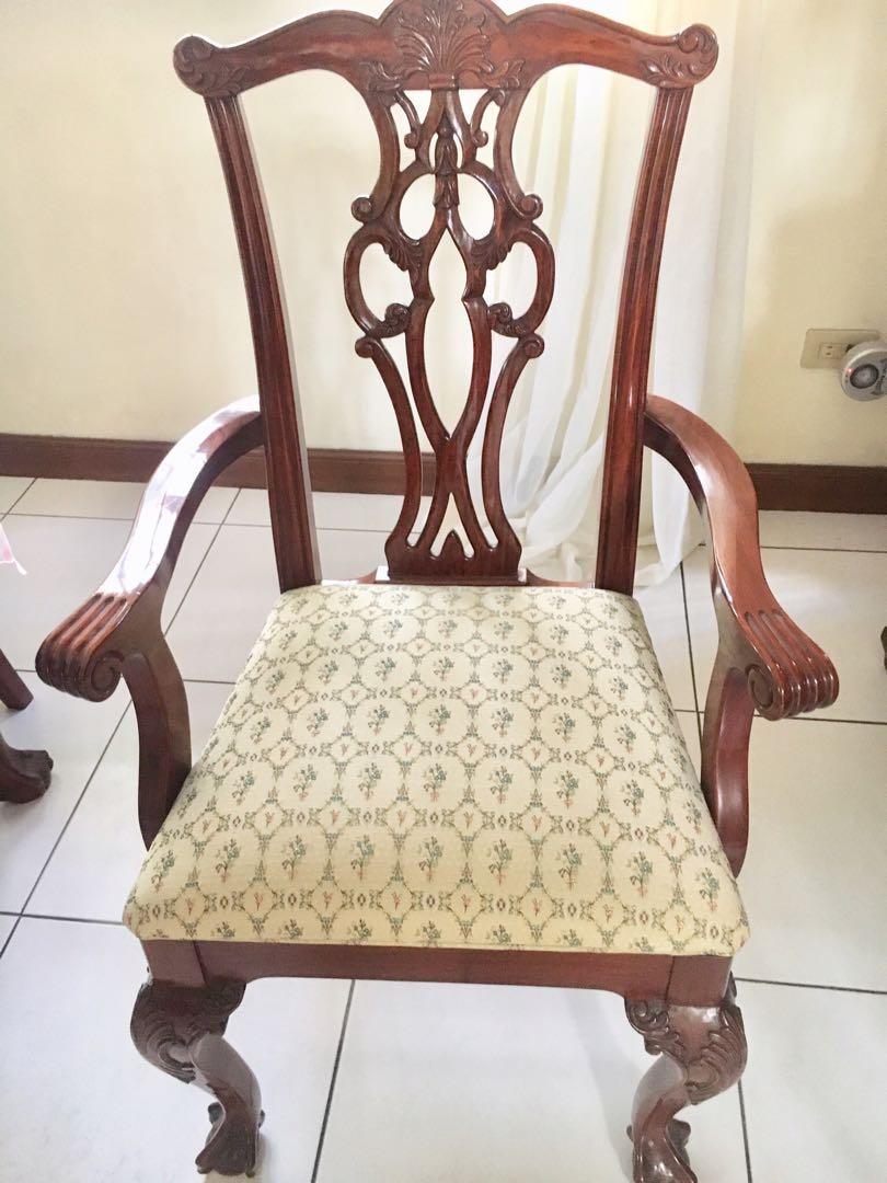 Narra 8-seater dining table & chairs with glass top (Category: Tables & Sets) located in Paranaque City. Submitted by luluviare (Listing ID 1171324666, Image 2). Description: Negotiable Narra 8-seater dining table & chairs with glass top 8 chairs (2 with armrests) Very very good condition From P165,000 to P145,000 For pick up Buyer will pay the delivery fee .