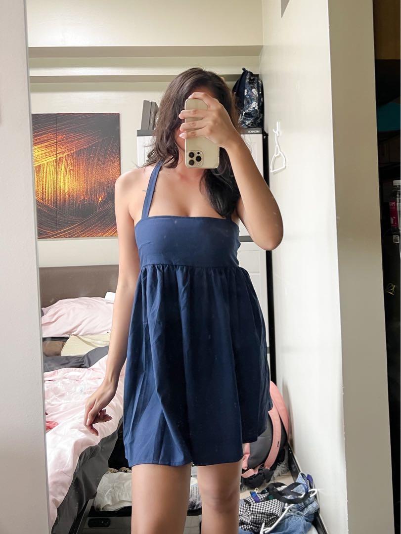 Navy blue babydoll dress outlet