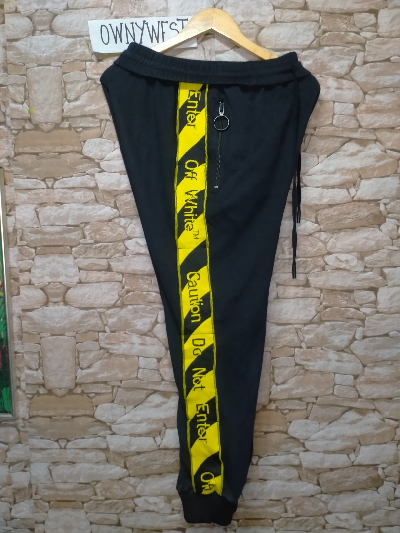 Off white side tape pants outlet