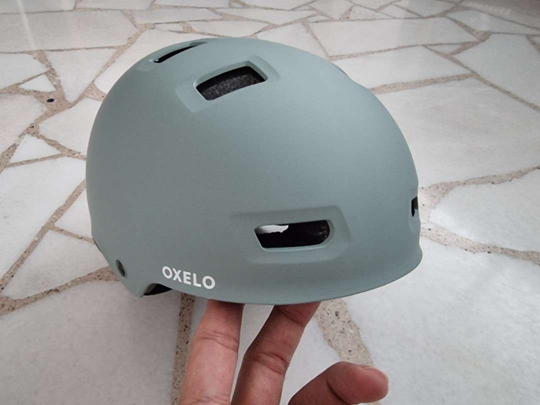 Oxelo Skating Helmet Mf500 Light Khaki Sports Equipment Bicycles Parts Parts Accessories On Carousell