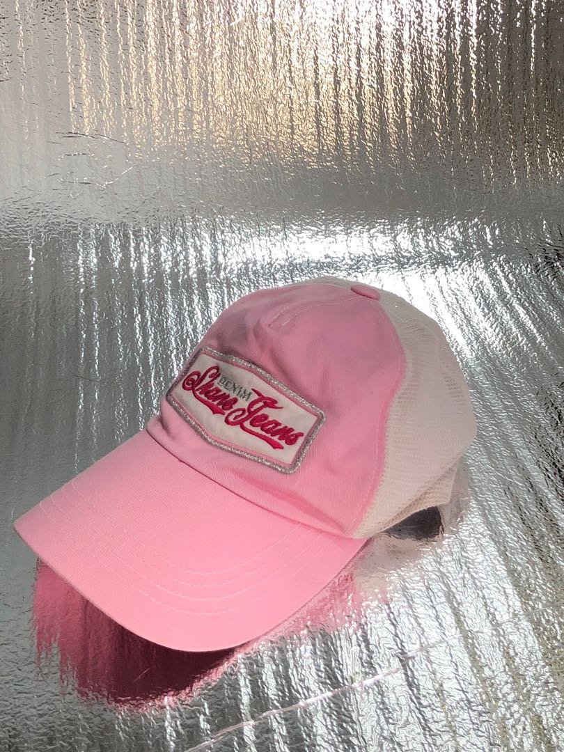 pink baseball cap/topi pink baseball 
