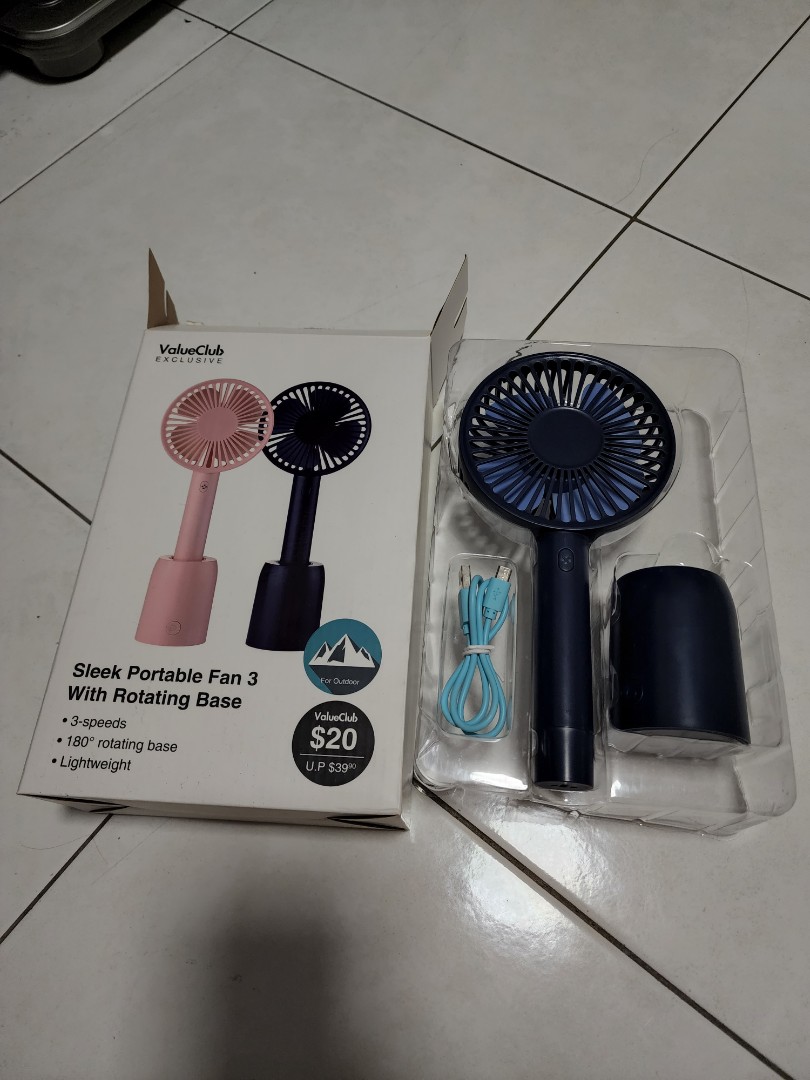 Portable fan with rotating base, Furniture & Home Living, Lighting ...