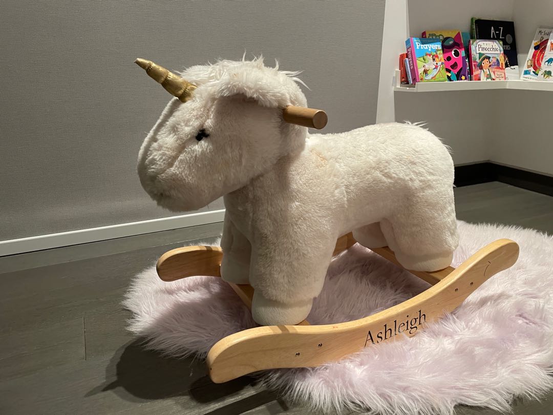 Pottery barn new arrivals unicorn rocking horse