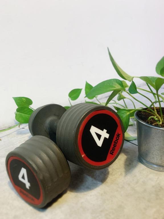 Pre owned 4kg Dumbbells Sports Equipment Exercise Fitness Weights Dumbbells on Carousell