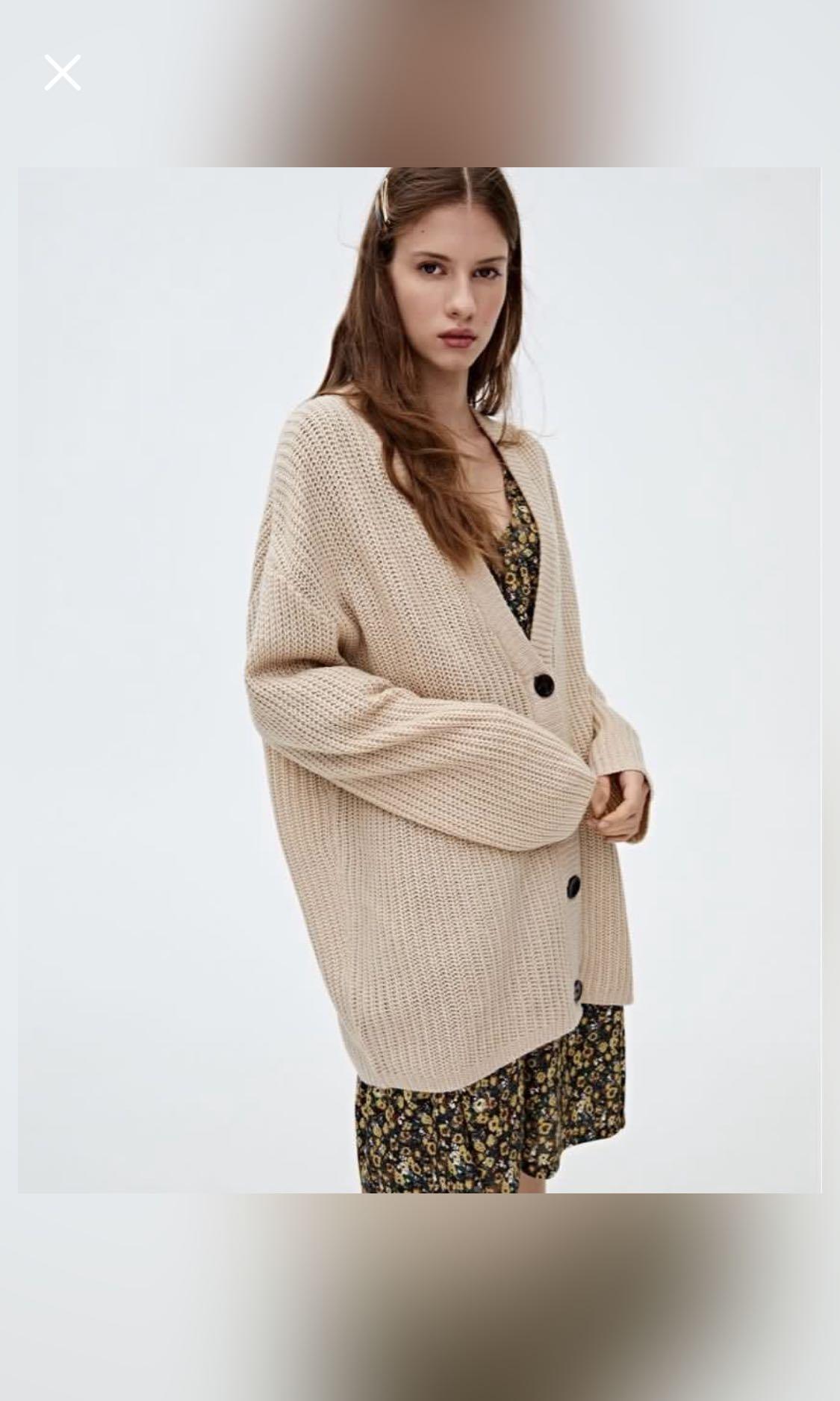pull bear oversized cardigan Women s Fashion Coats Jackets and