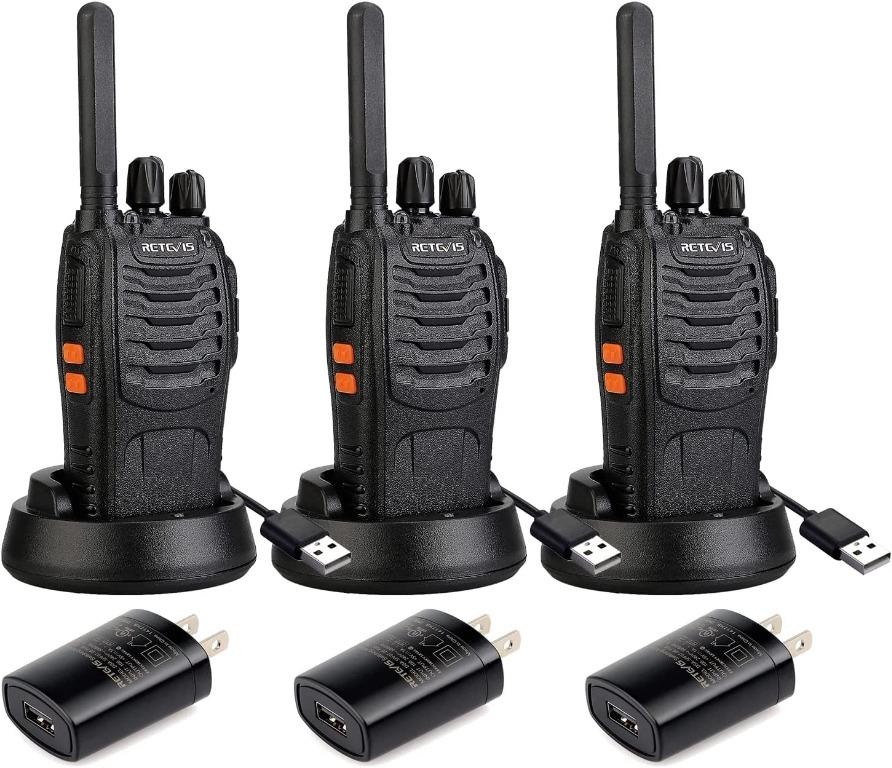 Retevis H-777 Walkie Talkies for Adults Emergency Flashlight 16CH Hand Free  Rechargeable Two Way Radio with USB Charger (3 Pack), Mobile Phones   Gadgets, Walkie-Talkie on Carousell