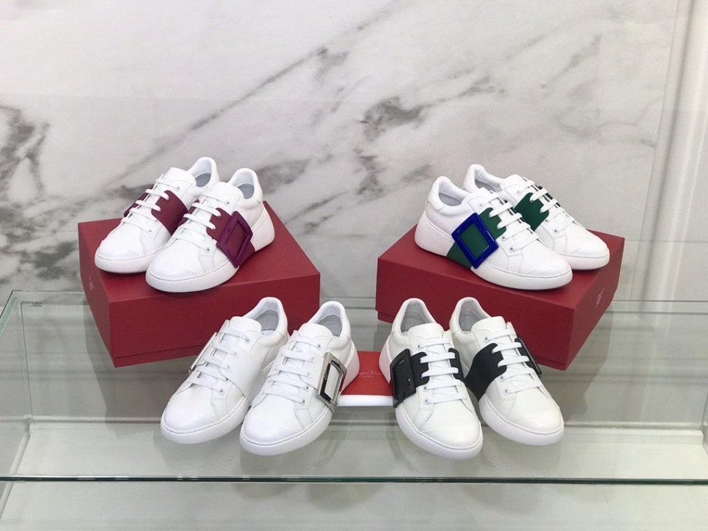 Roger RV white shoes outdoor lace up flat skateboard sneaker casual golf tennis shoes size35 41