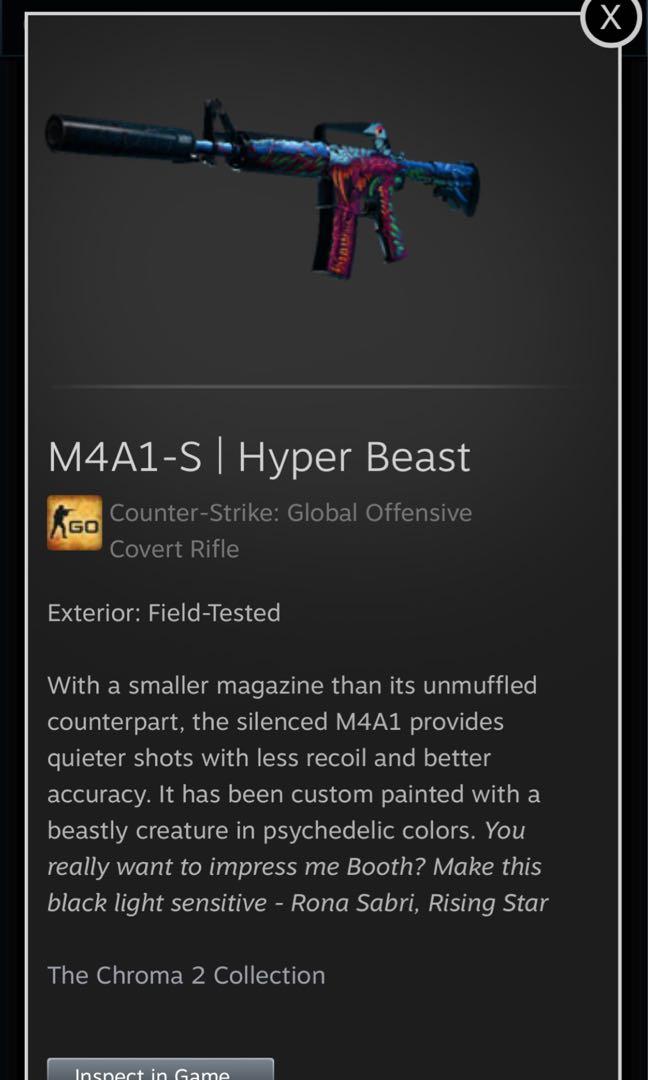 Selling cheap CSGO skin - M4A1-S |Hyper Beast, Video Gaming, Video ...