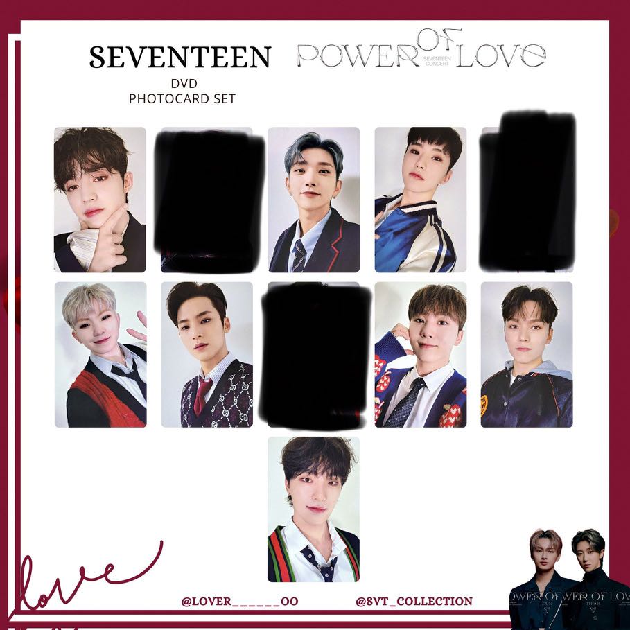 請先私訊～ SEVENTEEN DVD POWER OF LOVE 小卡, 興趣及遊戲, 收藏品及