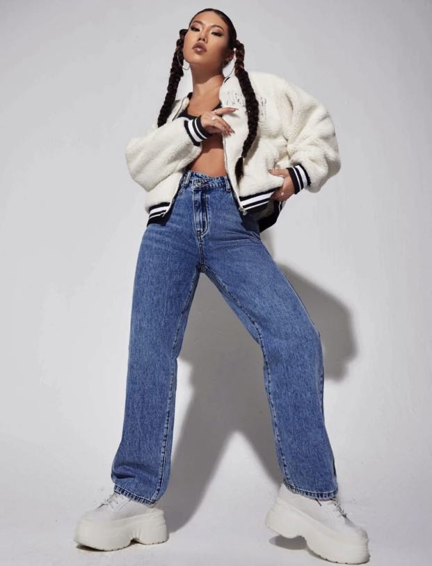SHEIN Asymmetrical Jeans, Women's 