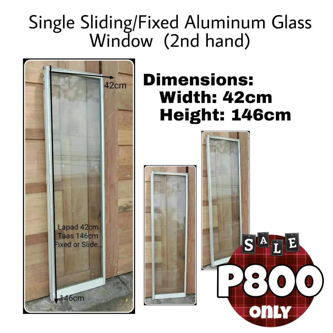 Single Sliding/Fixed Aluminum Glass Window, Furniture & Home Living