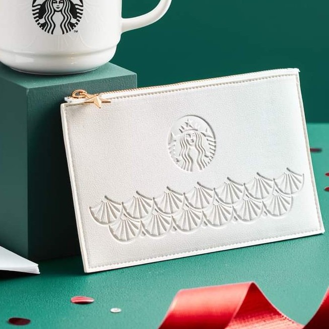 Starbucks Holiday Merch White Pouch, Women's Fashion, Bags & Wallets