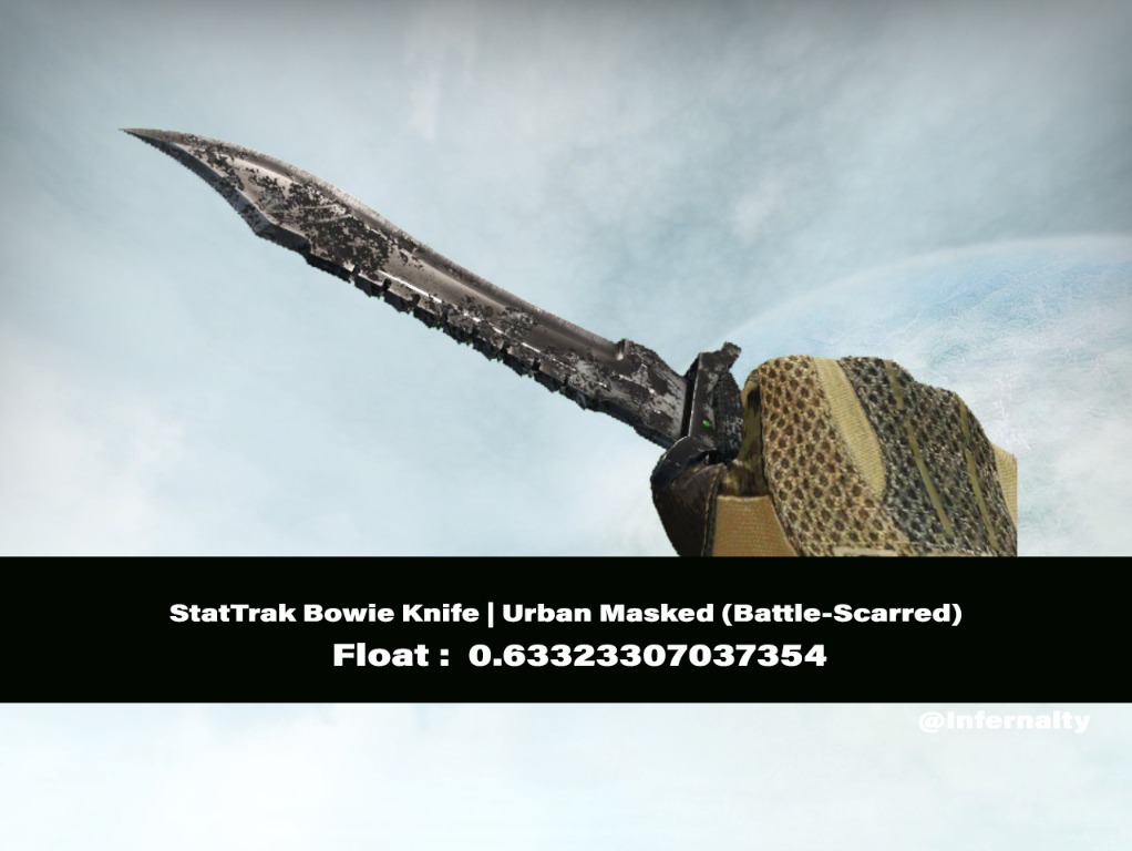 StatTrak Bowie Knife Urban Masked BS CSGO SKINS KNIVES, Video Gaming ...