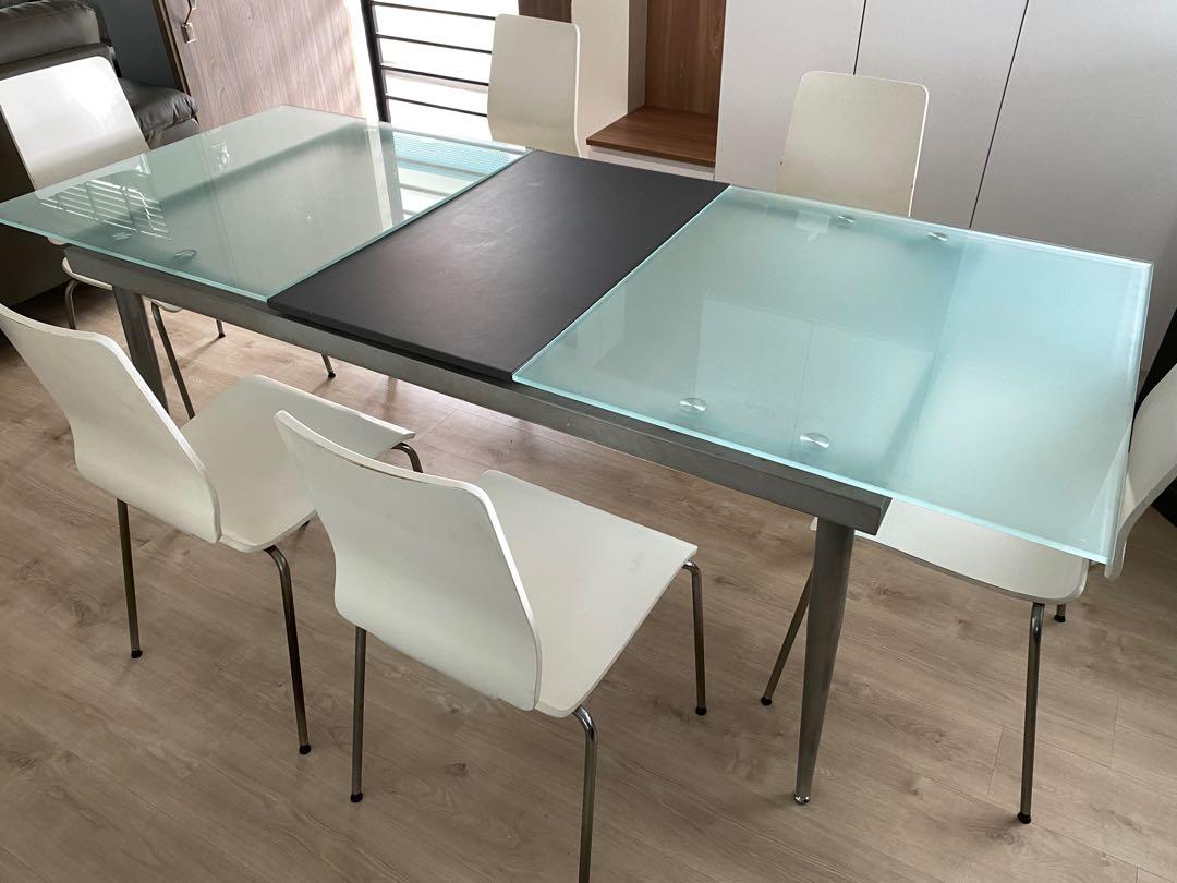 Tempered glass sales extendable dining table