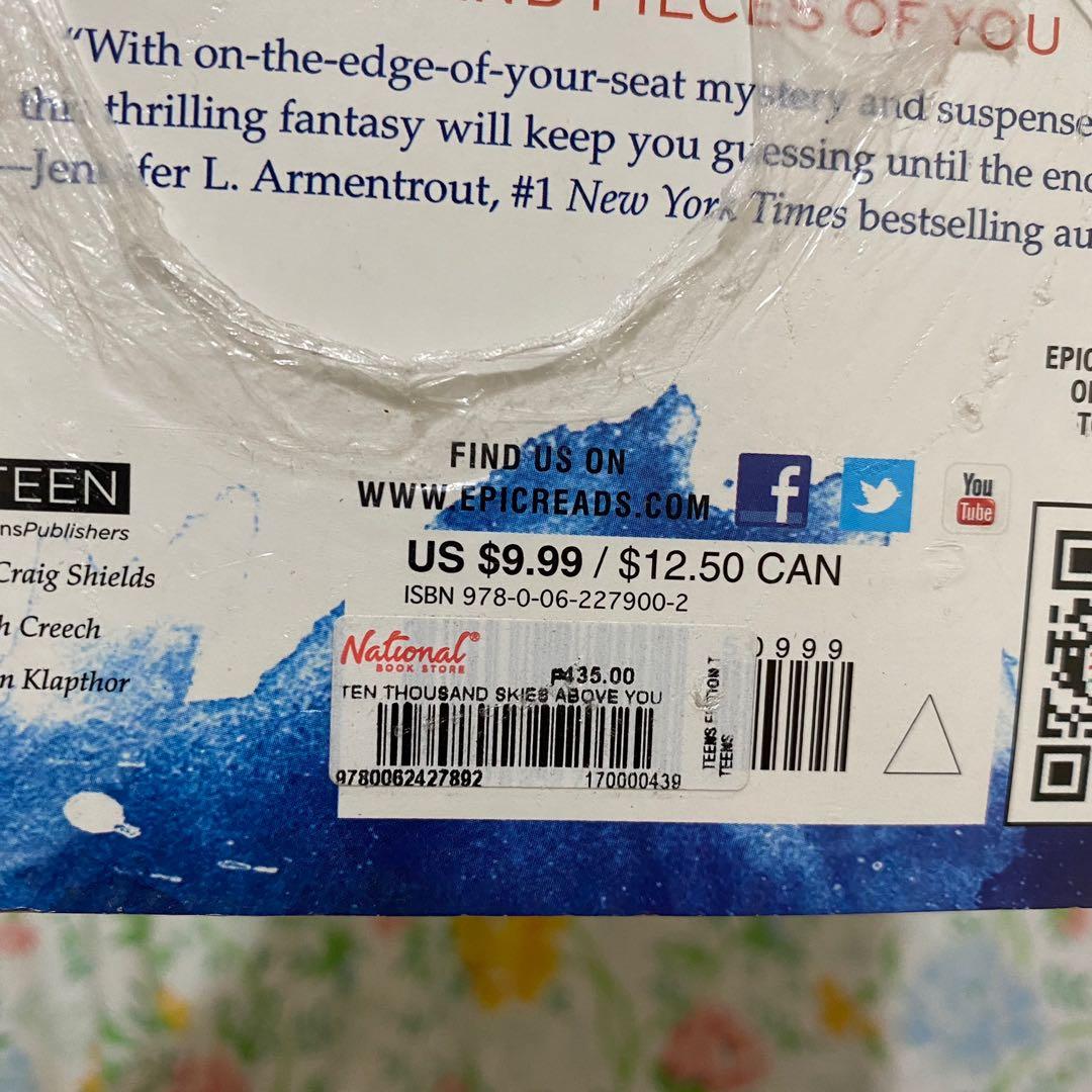 Ten Thousand Skies Above You (Category: Storybooks) located in Taguig. Submitted by preloved.catalog (Listing ID 1171372985, Image 3). Description: 📌 brand new; sealed 📌 original price is 435 php.