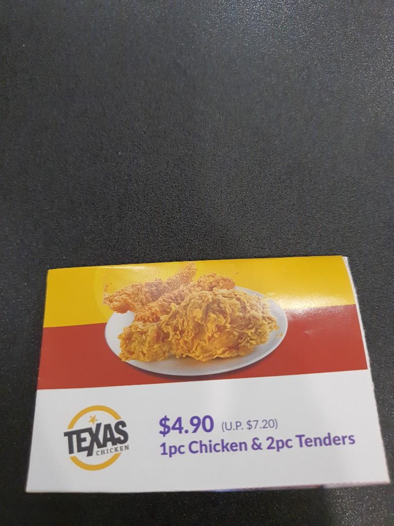 Texas chicken, Tickets & Vouchers, Vouchers on Carousell