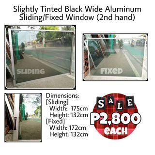 Tinted Black Wide Aluminum Sliding/Fixed Window