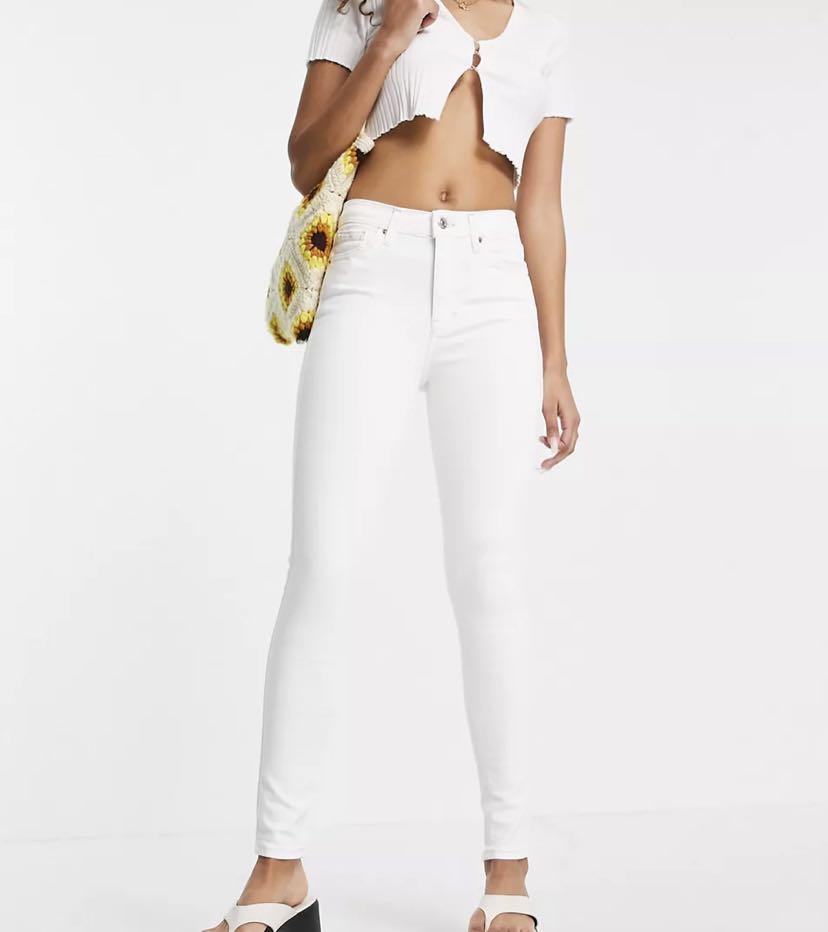 Topshop Moto Jamie White Skinny Jeans 
