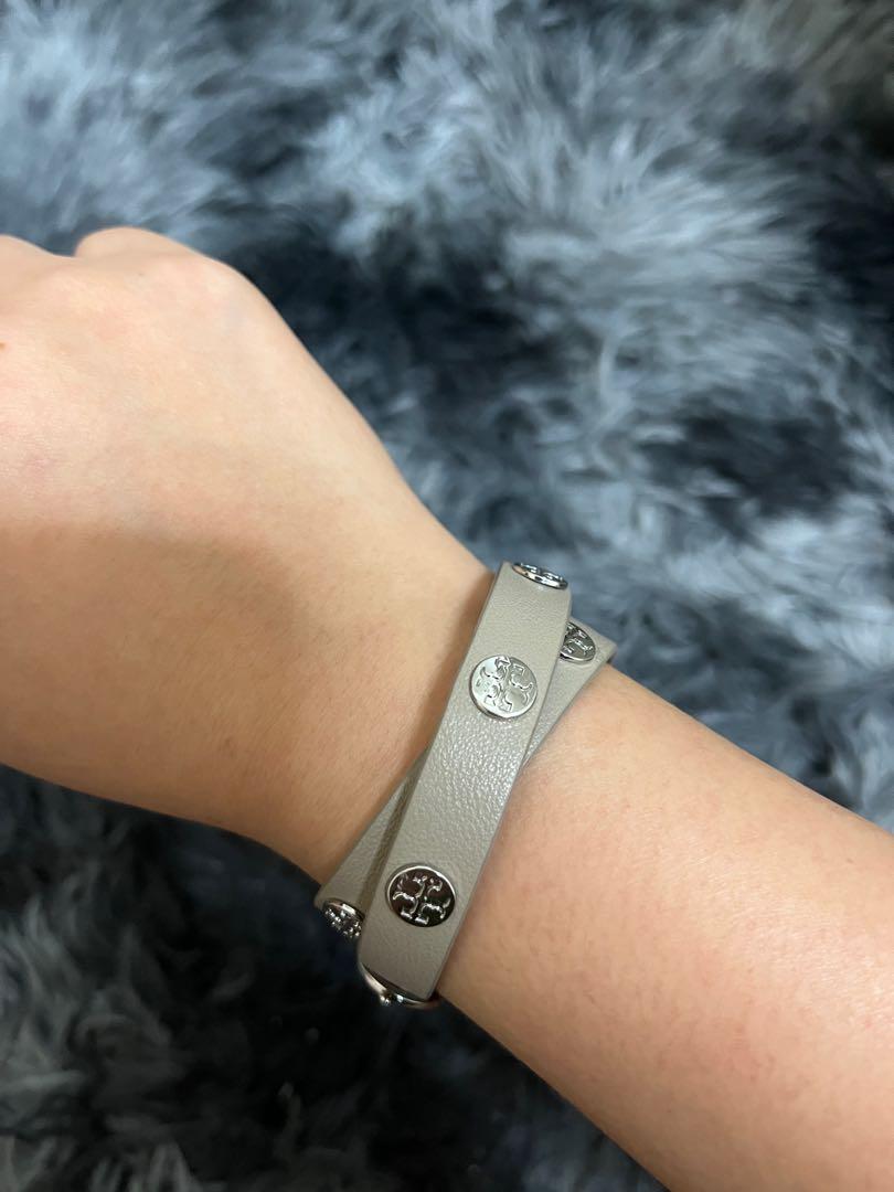 Tory Burch Double Wrap Logo Stud Bracelet
