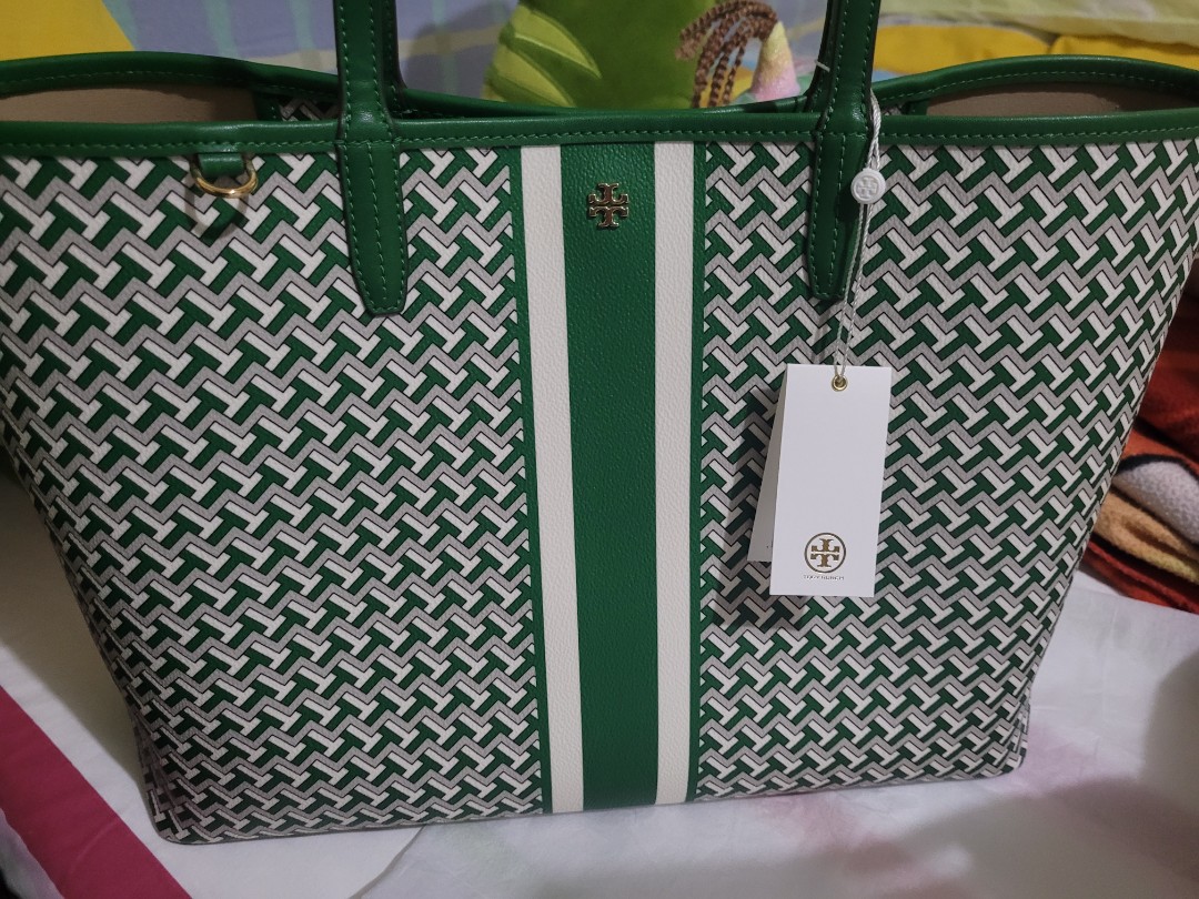 Tory burch green tote cheap