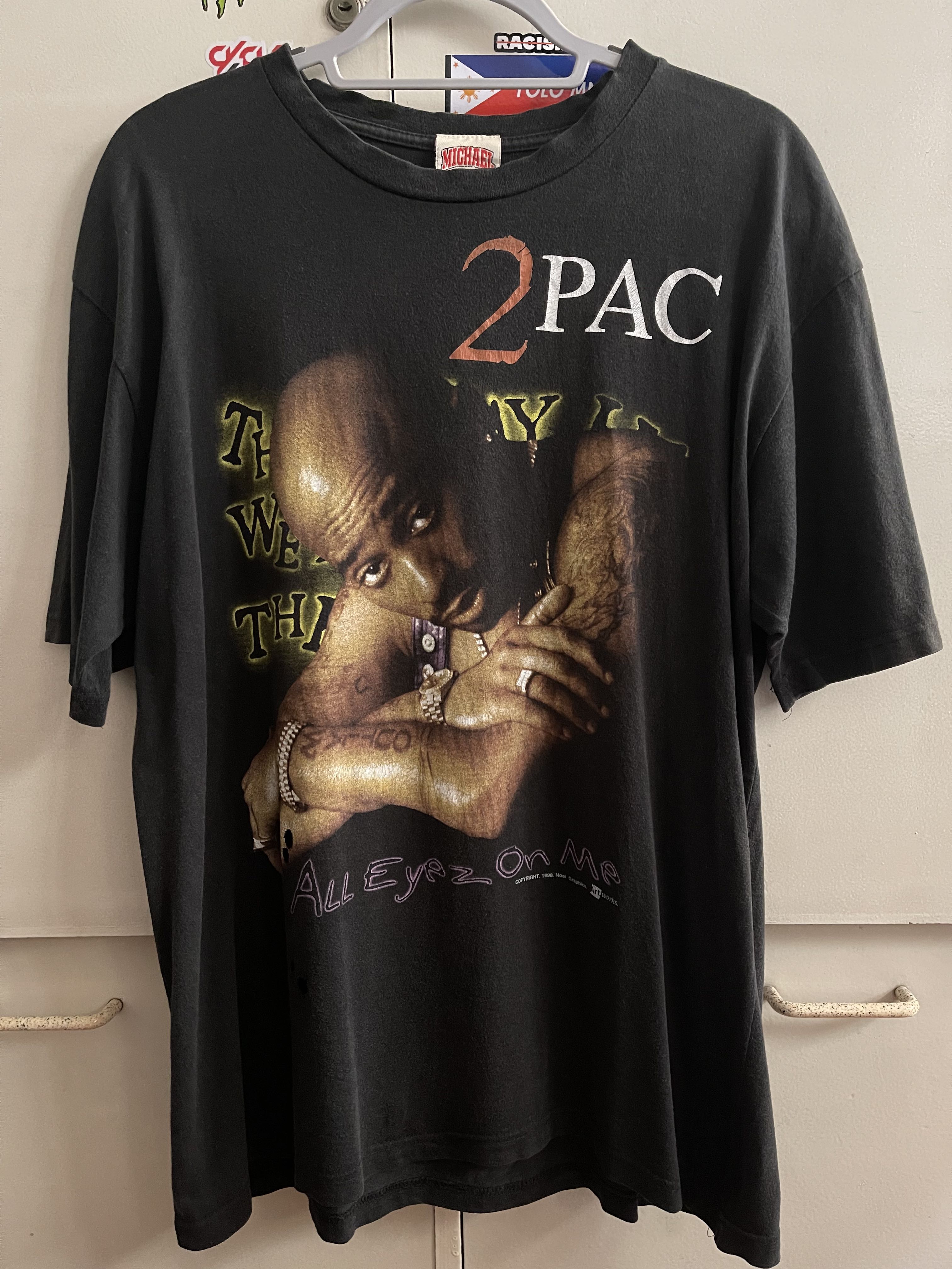 TUPAC 2pac All Eyez On Me Rap Tee XL VINTAGE 1998, Men's Fashion