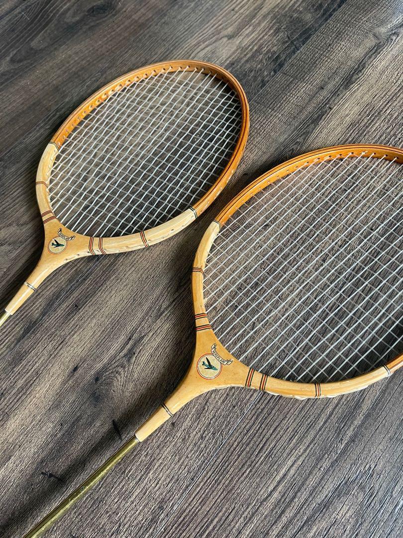 UNUSED Vintage Aeroplane brand wooden Badminton Rackets