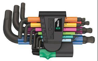 Wera 9 piece Hex Key Set, L Shape 1.5 → 10mm Ball End