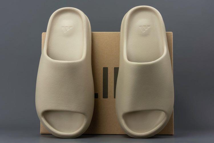 yeezy pure slides on feet