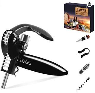 ZOEES Wine Bottle      Rabbit Kit Wine Opener Set with Foil Cutter, Stopper and Spiral 4 PC SET