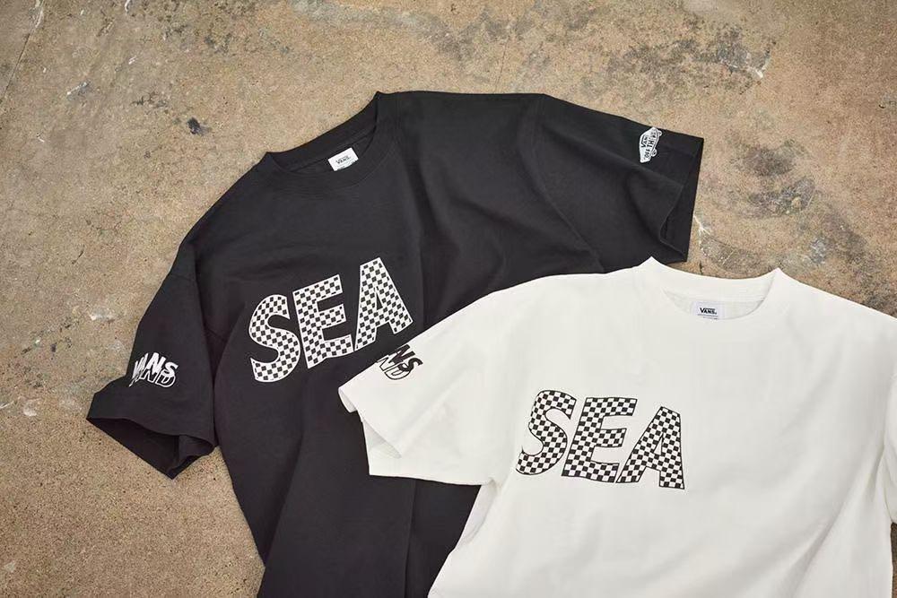 日本預訂wind and sea vans x wds Checked logo tee, 男裝, 上身及套裝