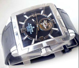All Original EDOX CLASSE ROYALE Open Heart Automatic Watch w/ XL Art Deco Case