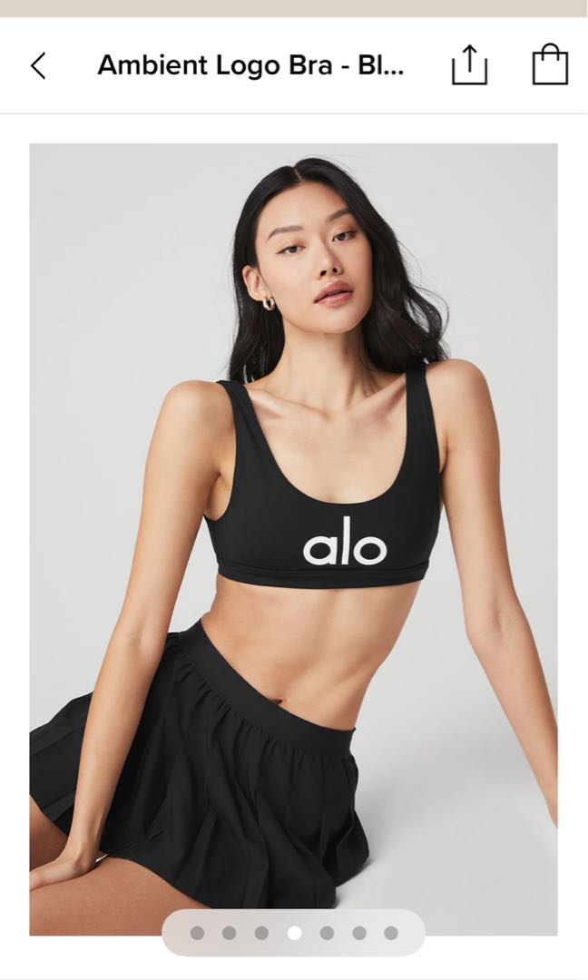 Alo Yoga ambient logo bra, Women's Fashion, Activewear on Carousell