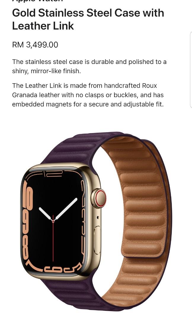 iWatch Apple WatchGold Stainless Steel Case with Leather Link