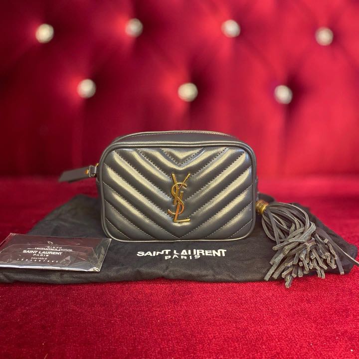 Authentic BNEW YSL Leather Belt bag Gray Color GHW, Luxury, Bags