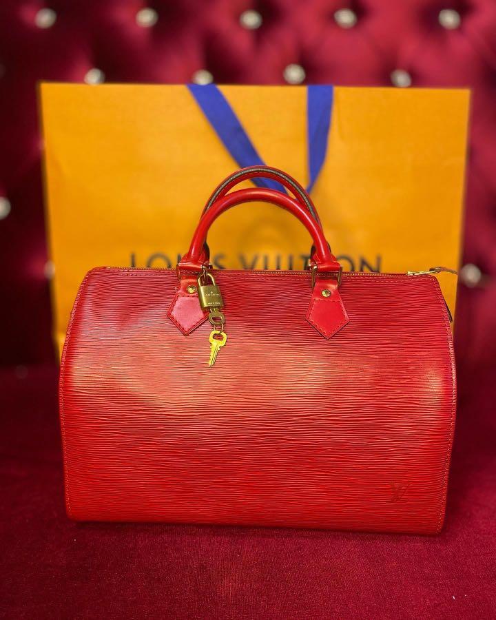 Louis Vuitton Speedy 35 EPI Travel Handbag - Red