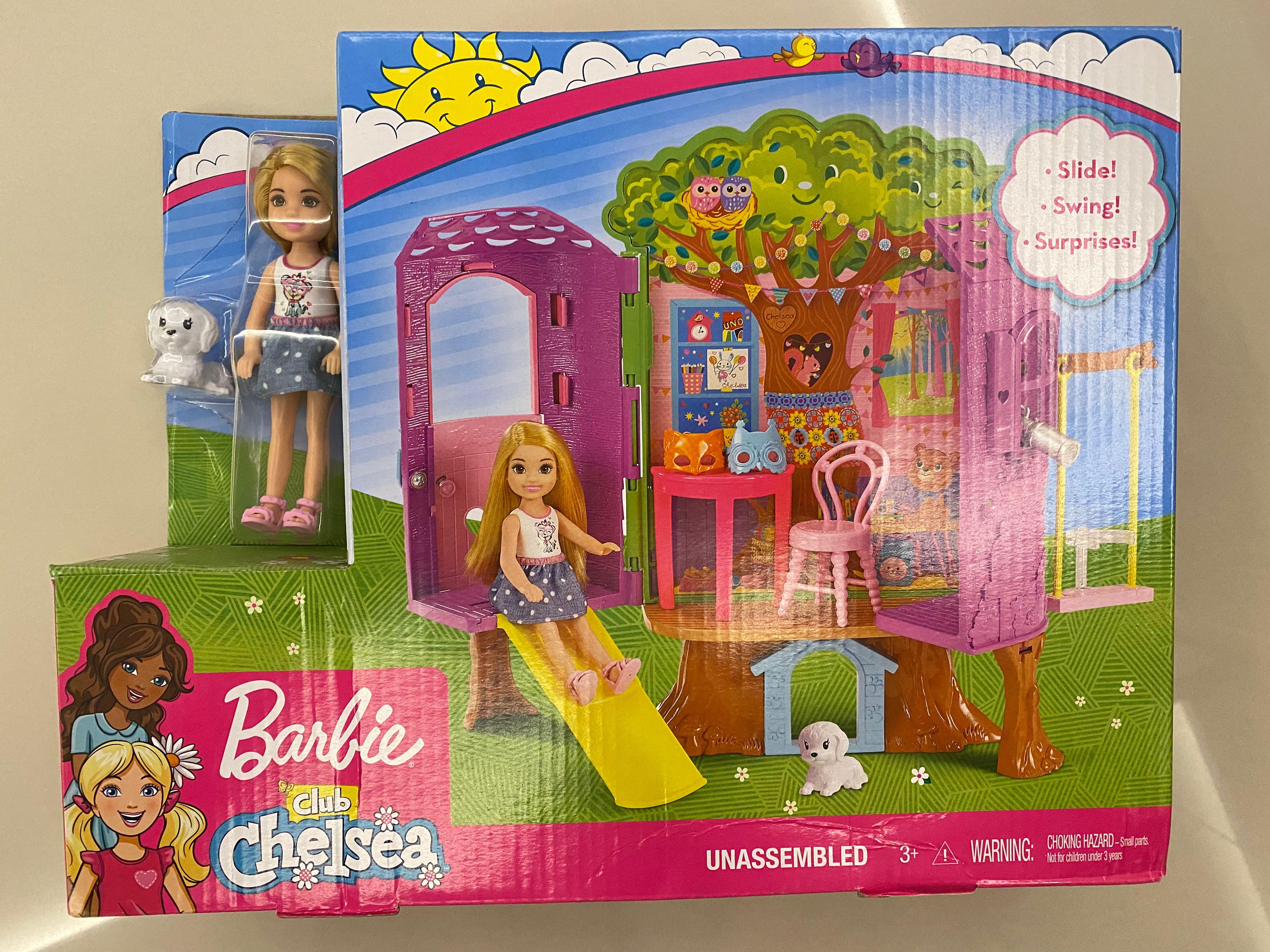 Barbie chelsea doll and treehouse playset clearance