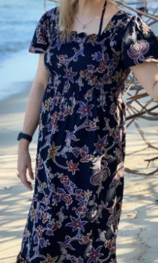 Batik maxi dress - Black, Women's 