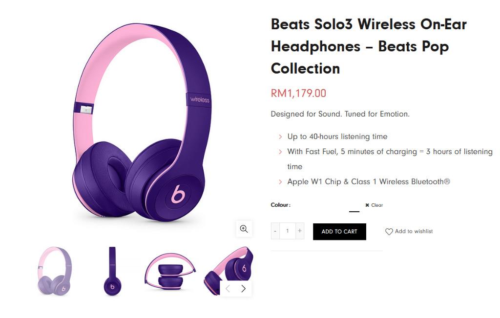 Beats Solo3 Wireless ヘッドフォン パープル Amazon.com: Beats Solo3