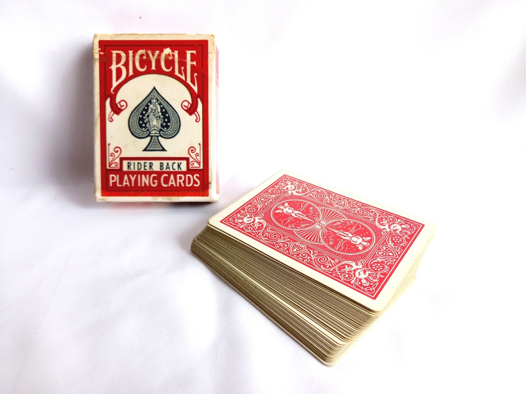 BICYCLE Rider Back Poker 808 playing cards from the 1990s air cushion finish made in USA used Hobbies Toys Memorabilia Collectibles Vintage Collectibles on Carousell